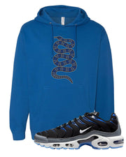 University Blue Black Pluses Hoodie | Coiled Snake, Royal