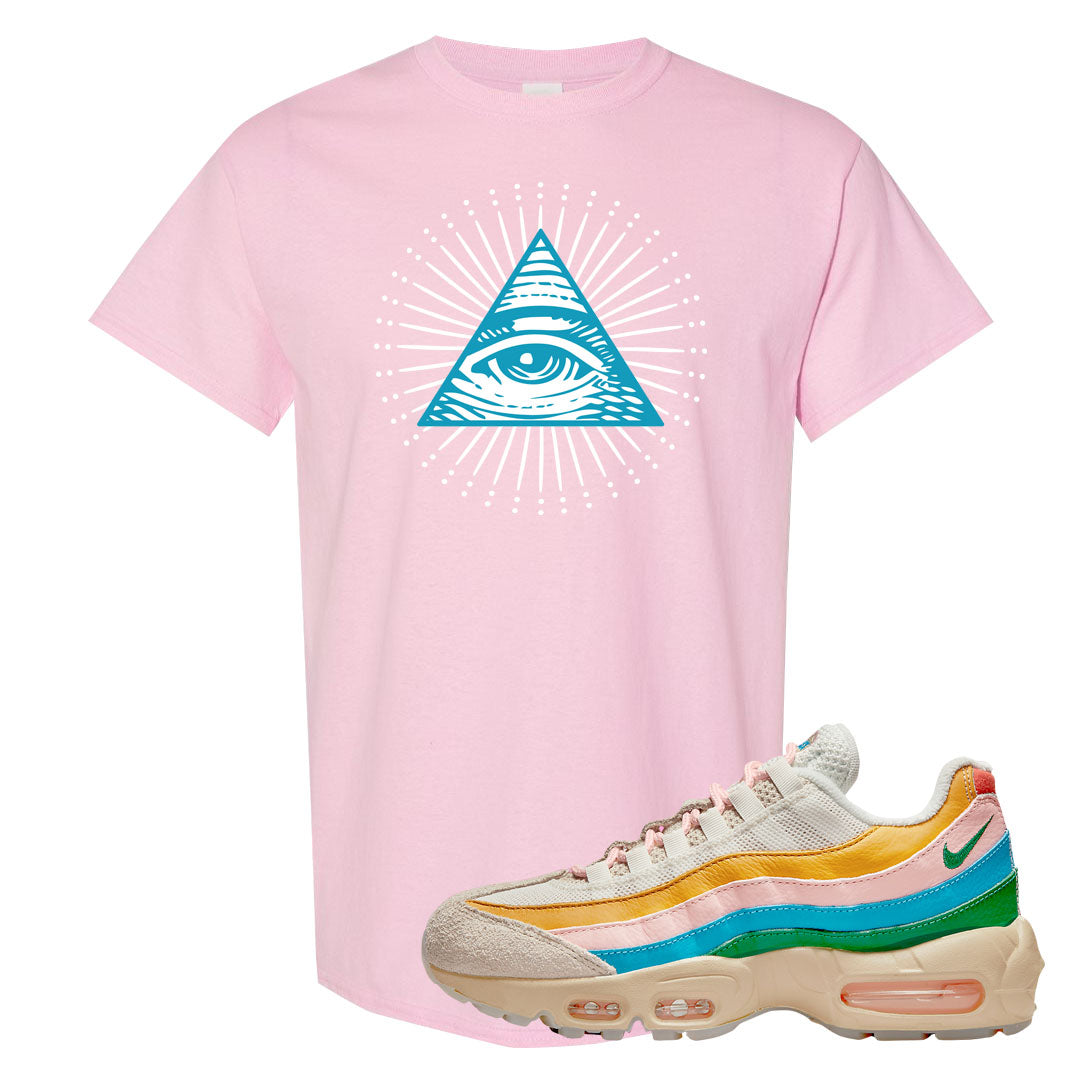 Rise Unity Sail 95s T Shirt | All Seeing Eye, Light Pink