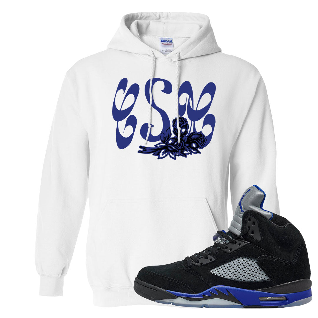 Racer Blue 5s Hoodie | Certified Sneakerhead, White