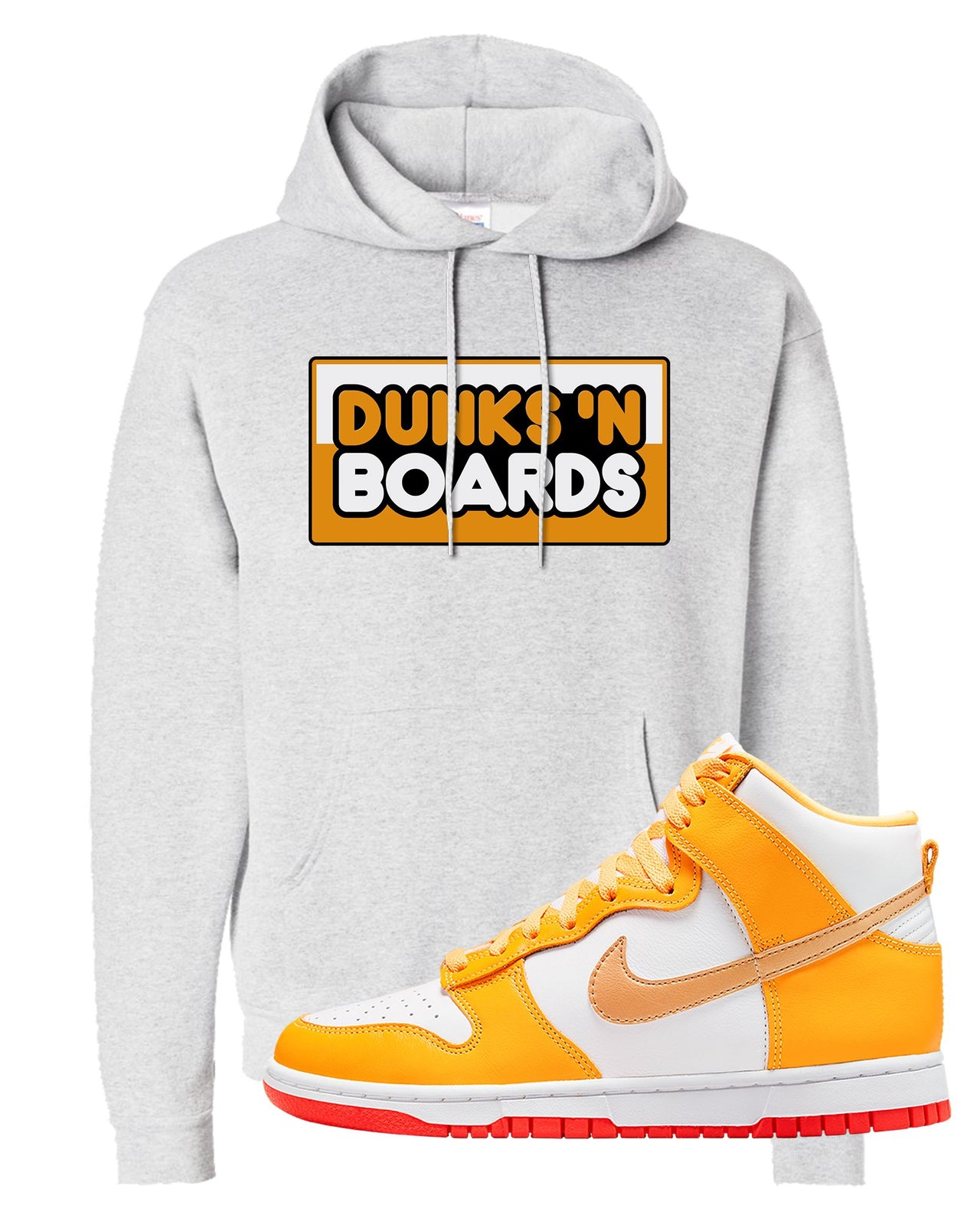 Yellow Gold Orange High Dunks Hoodie | Dunks N Boards, Ash