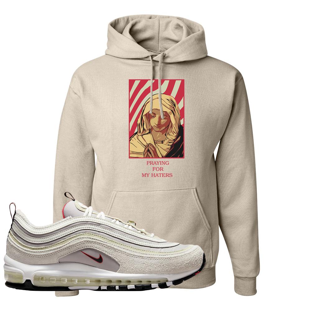 First Use Suede 97s Hoodie | God Told Me, Sand
