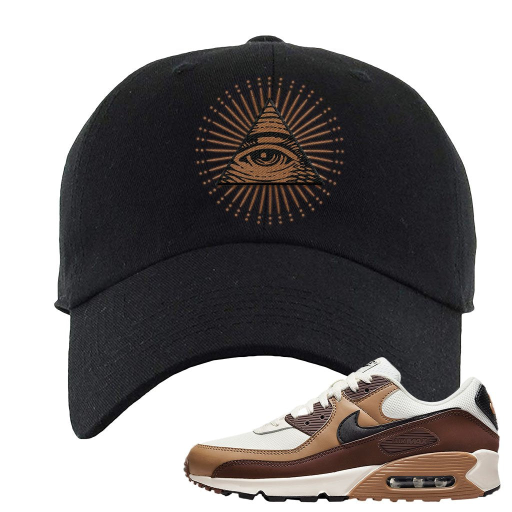 Air Max 90 Dark Driftwood Dad Hat | All Seeing Eye, Black