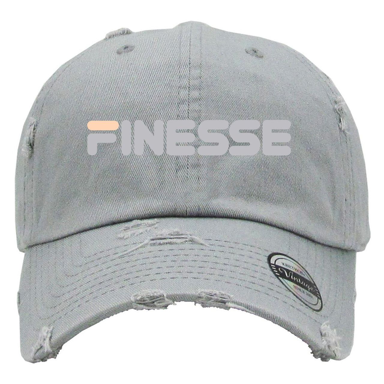 True Form v2 350s Distressed Dad Hat | Finesse, Light Gray