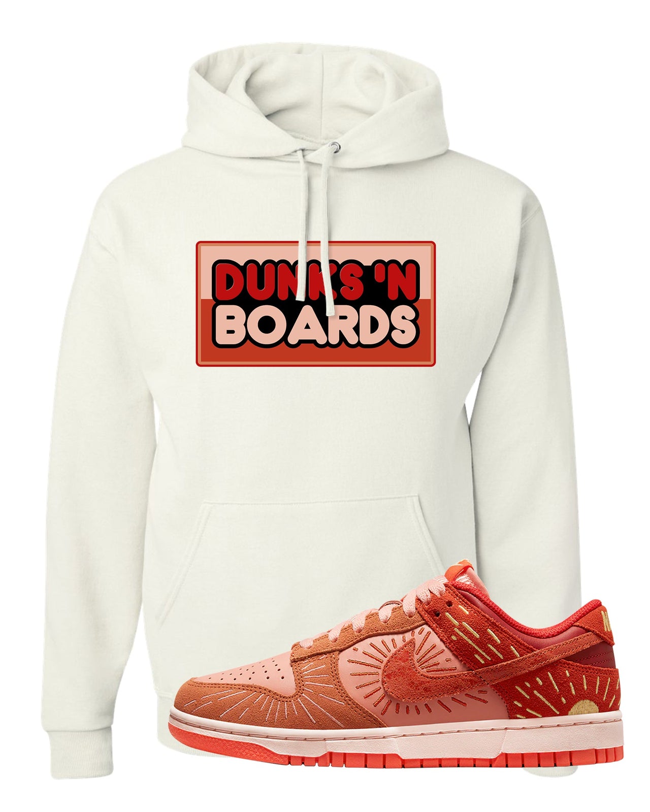 Solstice Low Dunks Hoodie | Dunks N Boards, White