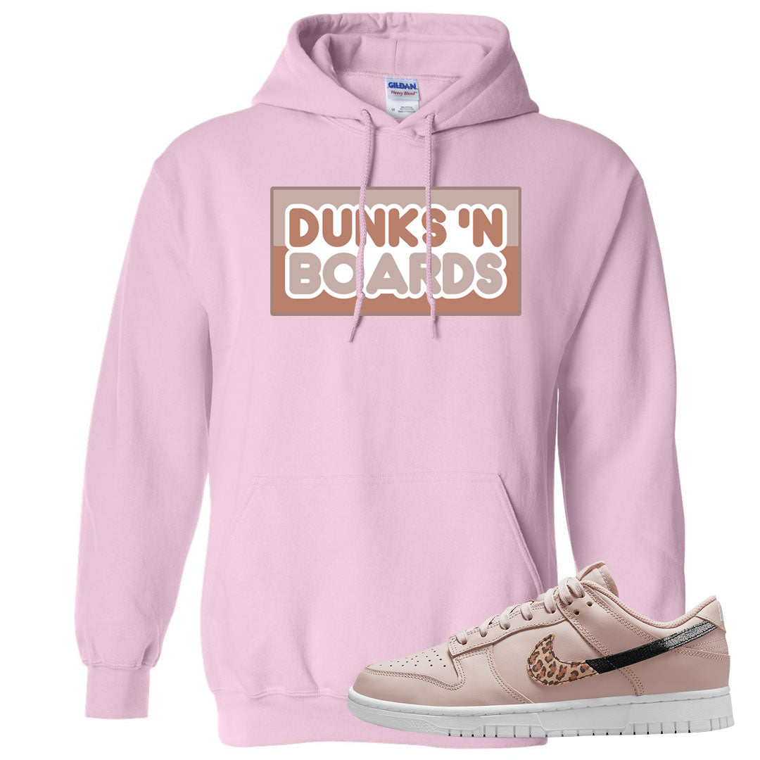 Primal Dusty Pink Leopard Low Dunks Hoodie | Dunks N Boards, Light Pink