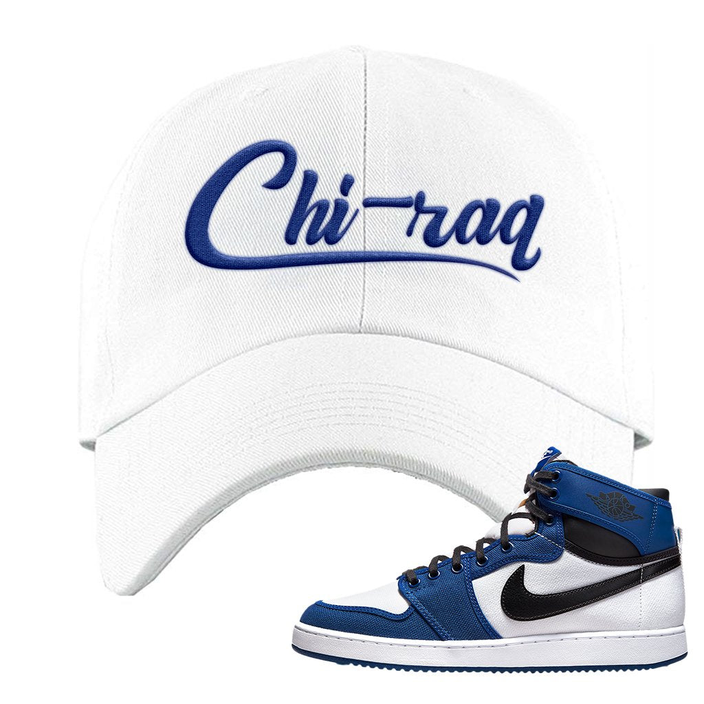 KO Storm Blue 1s Dad Hat | Chiraq, White