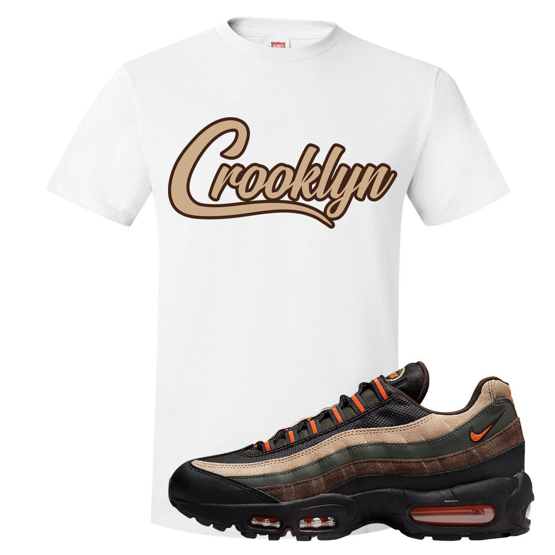 Dark Army Orange Blaze 95s T Shirt | Crooklyn, White