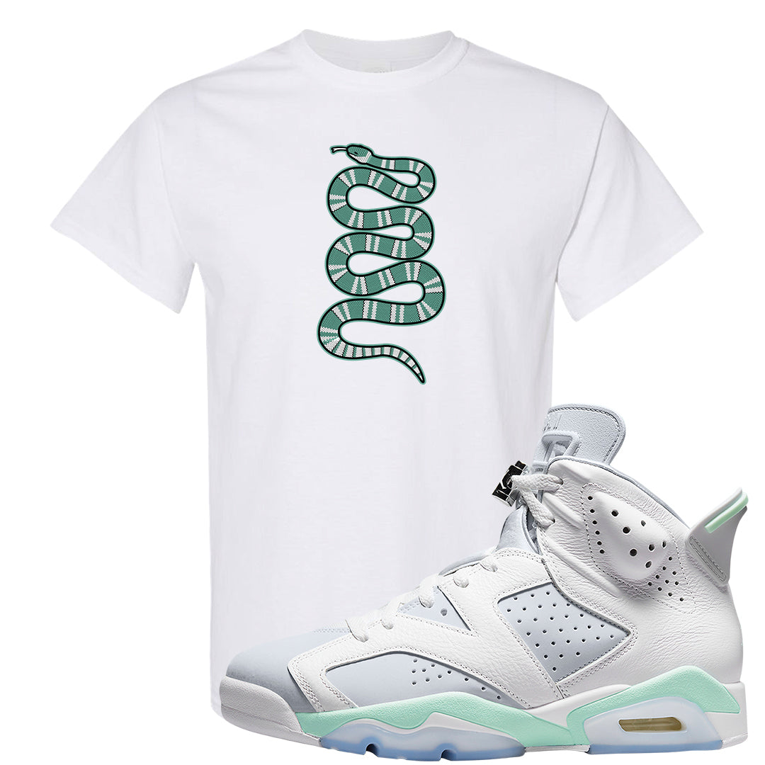 Mint Foam 6s T Shirt | Coiled Snake, White