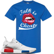 NMD R1 V2 White Red Blue Sneaker Royal Blue T Shirt | Tees to match Adidas NMD R1 V2 White Red Blue Shoes | Talk Is Cheap