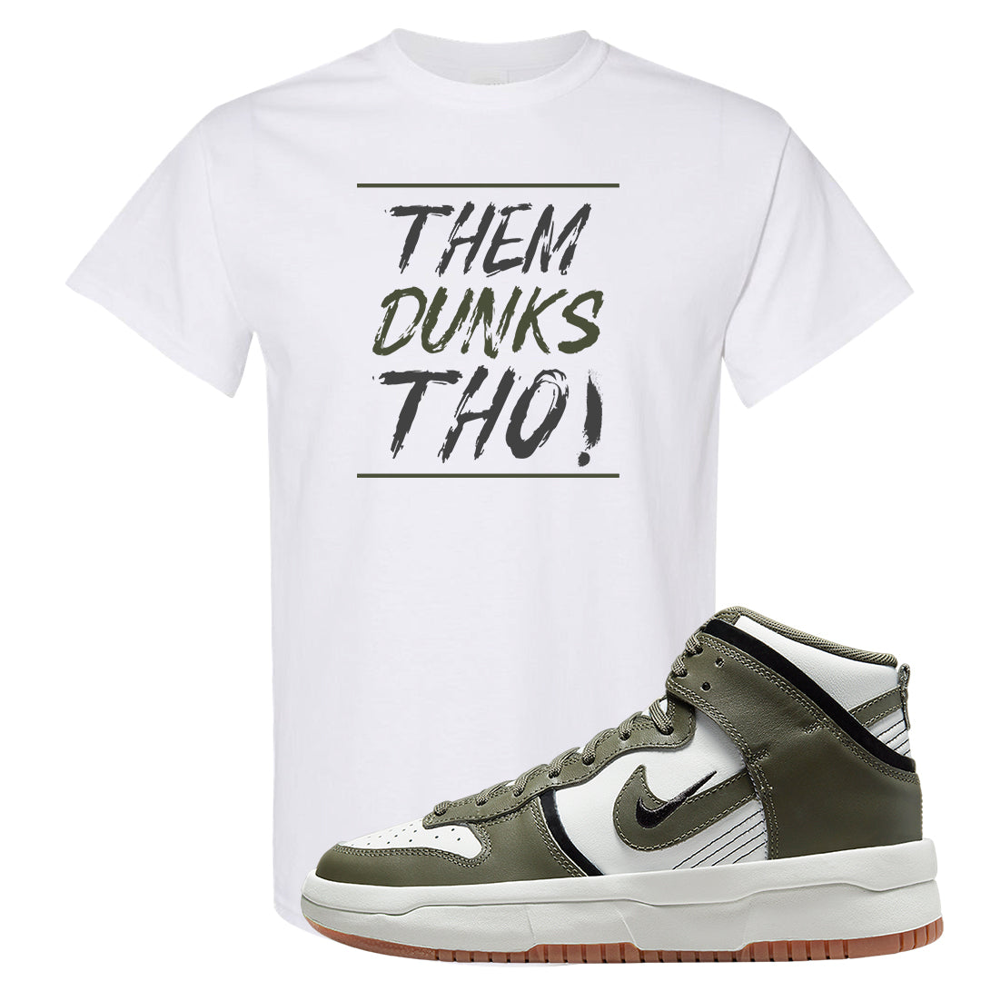 Cargo Khaki Rebel High Dunks T Shirt | Them Dunks Tho, White