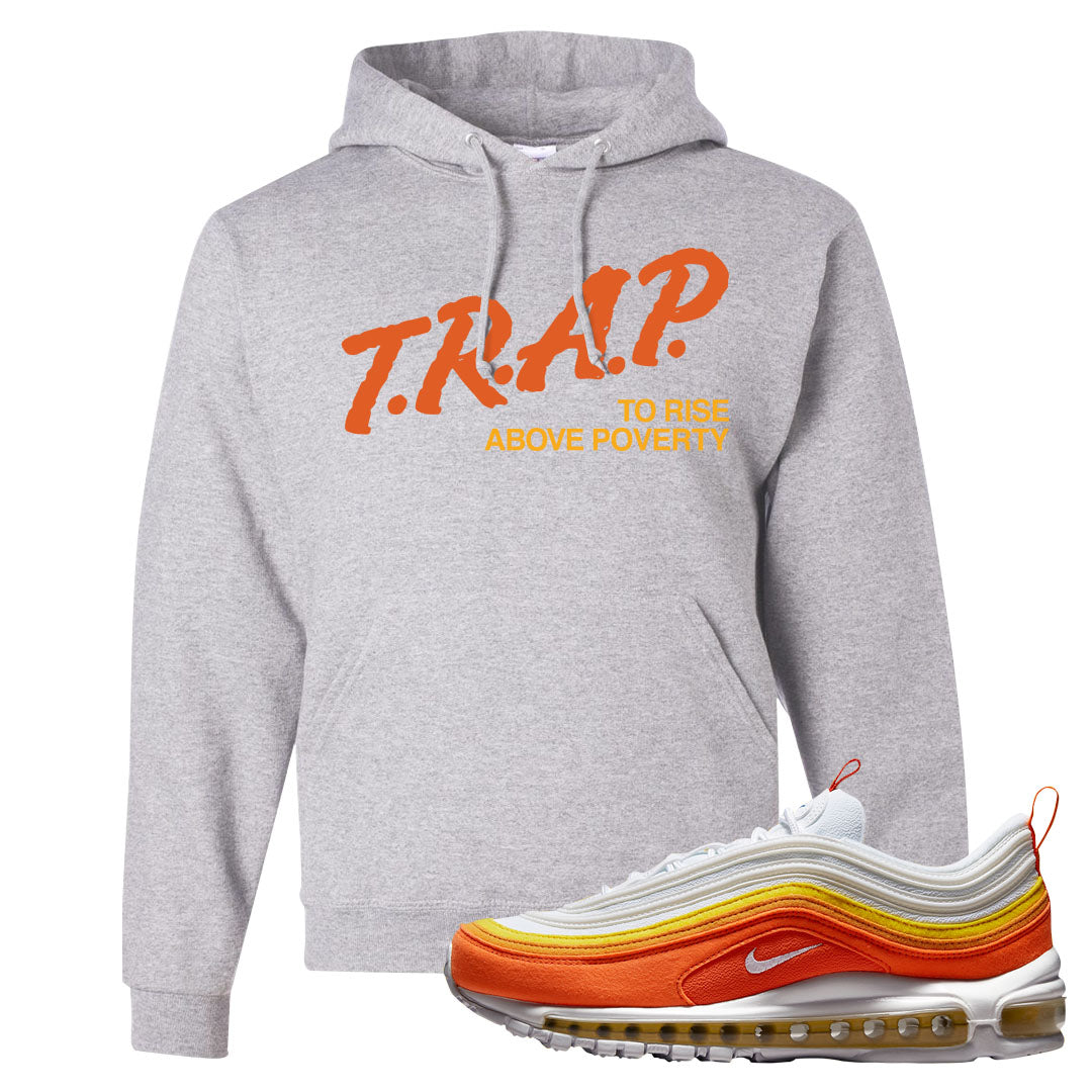 Club Orange Yellow 97s Hoodie | Trap To Rise Above Poverty, Ash