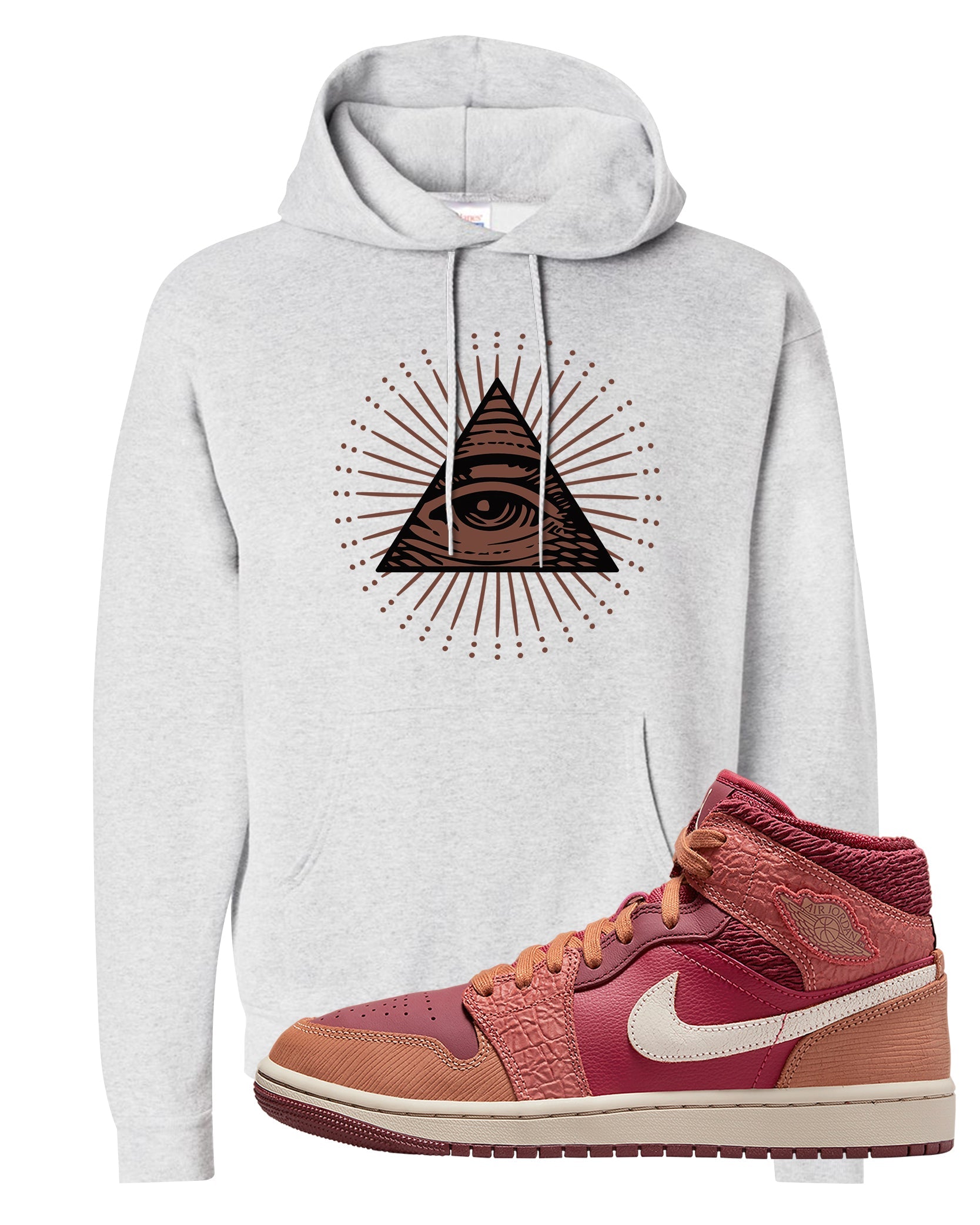 Africa Mid 1s Hoodie | All Seeing Eye, Ash