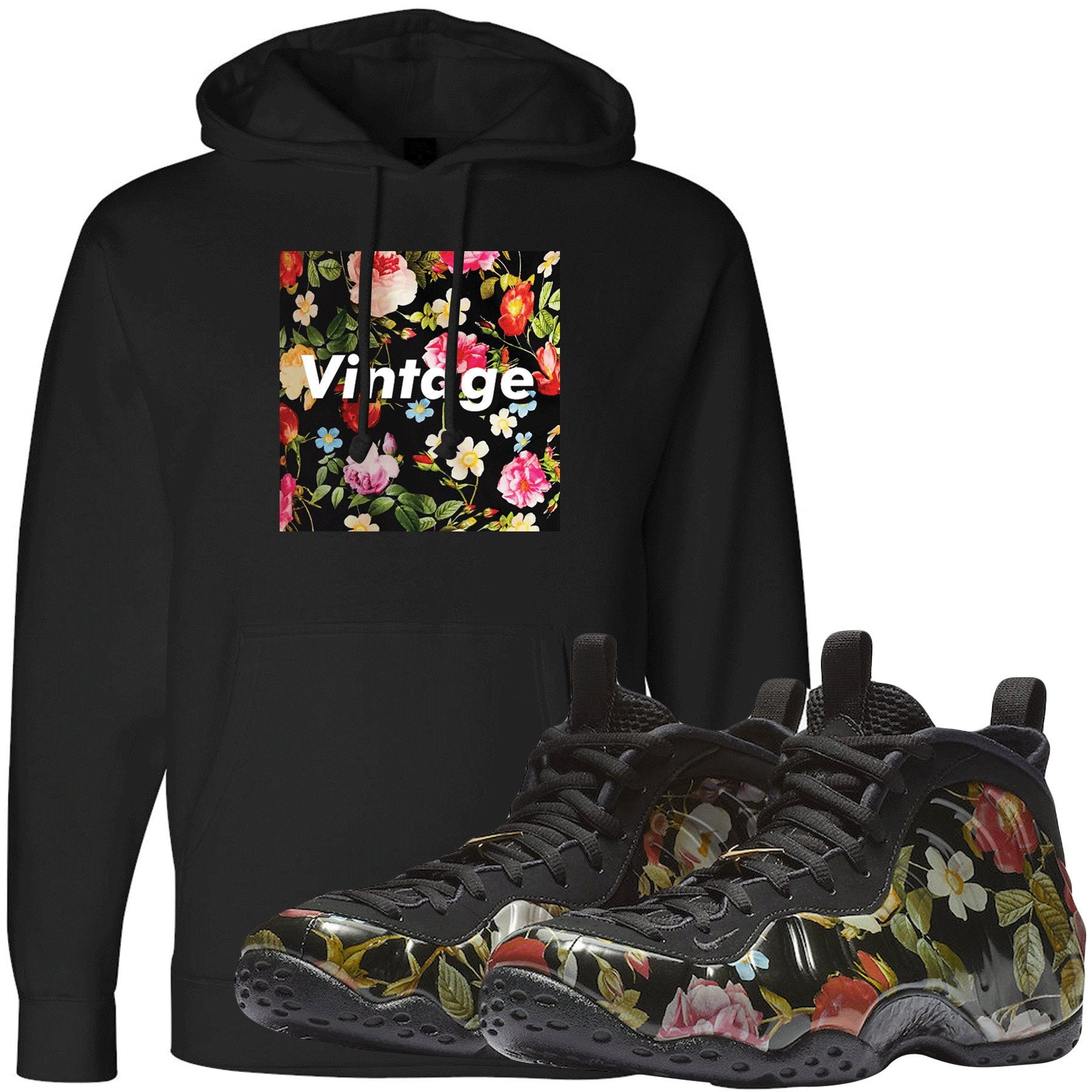 Wear this sneaker matching hoodie to match your Air Foamposite One Floral sneakers. Match your floral foams today!