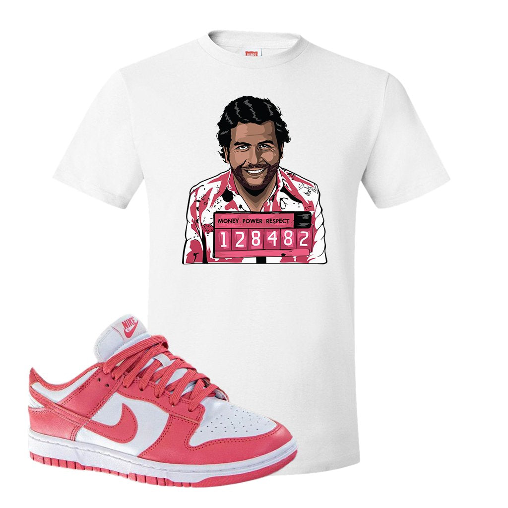 Archeo Pink Low Dunks T Shirt | Escobar Illustration, White