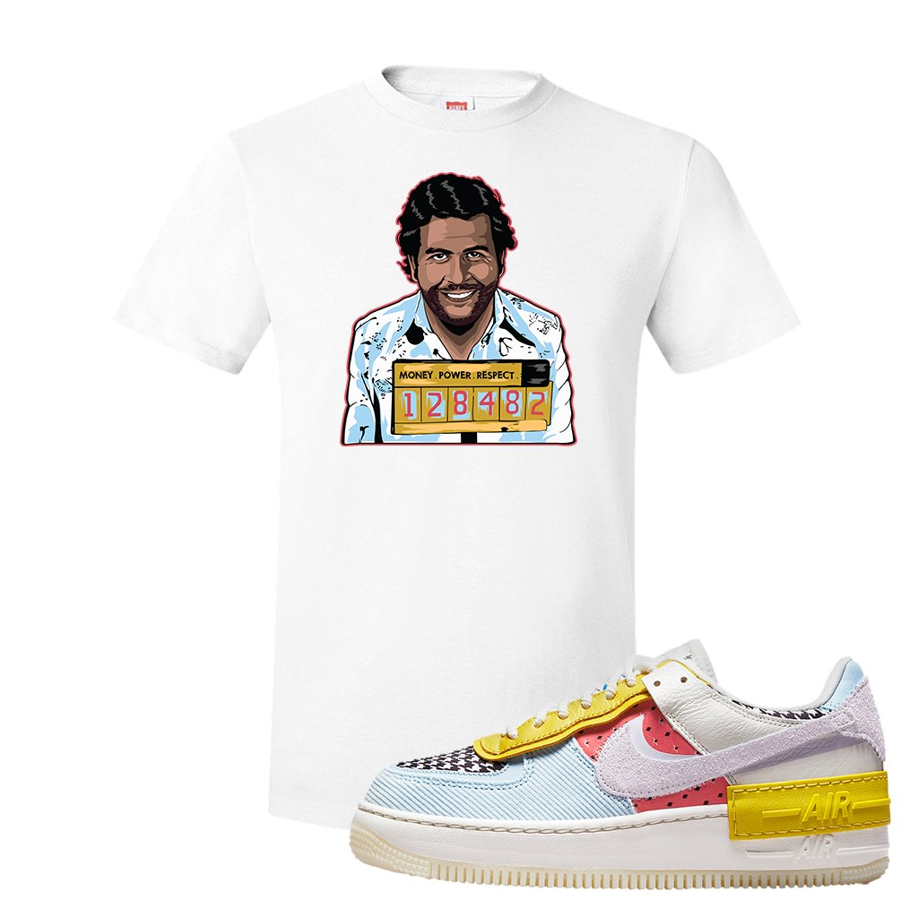 Air Force 1 Shadow Multi-Color T Shirt | Escobar Illustration, White