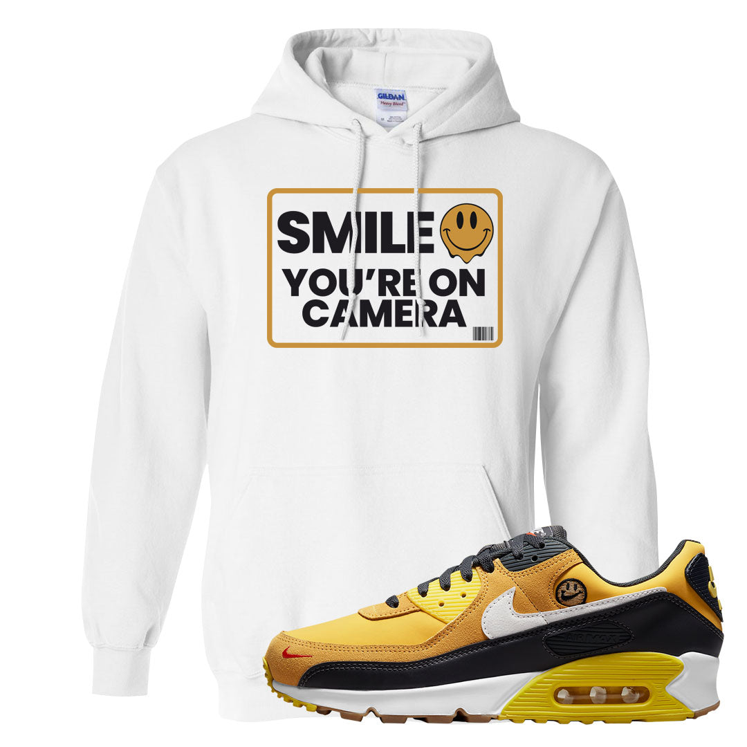 Go The Extra Smile 90s Hoodie | Smile You're On Camera, White