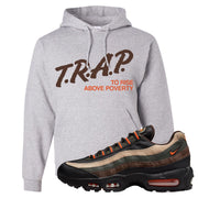 Dark Army Orange Blaze 95s Hoodie | Trap To Rise Above Poverty, Ash