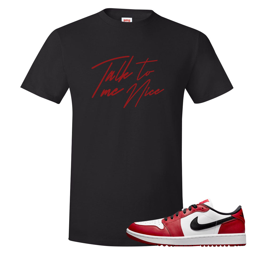 Chicago Golf Low 1s T Shirt | Talk To Me Nice, Black