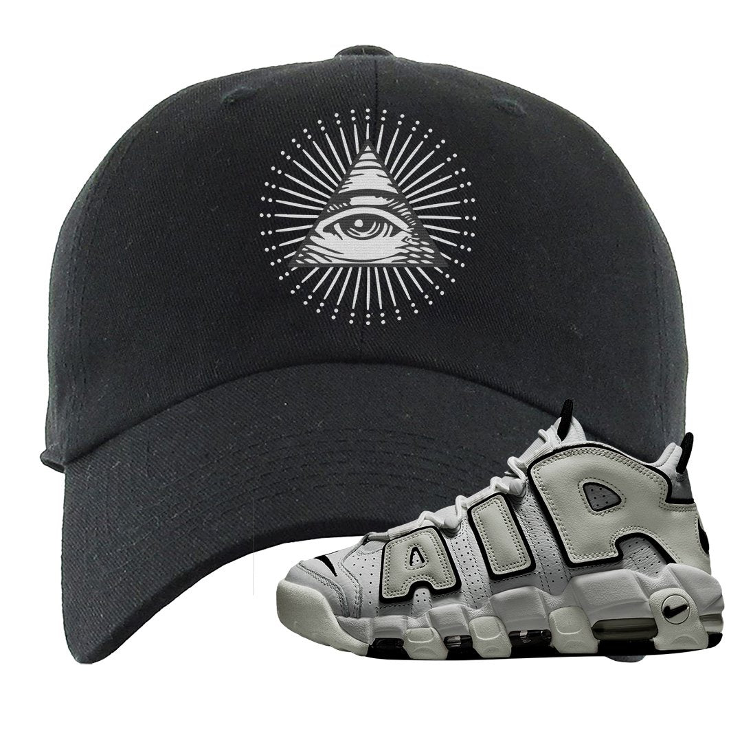 White Black Uptempos Dad Hat | All Seeing Eye, Black