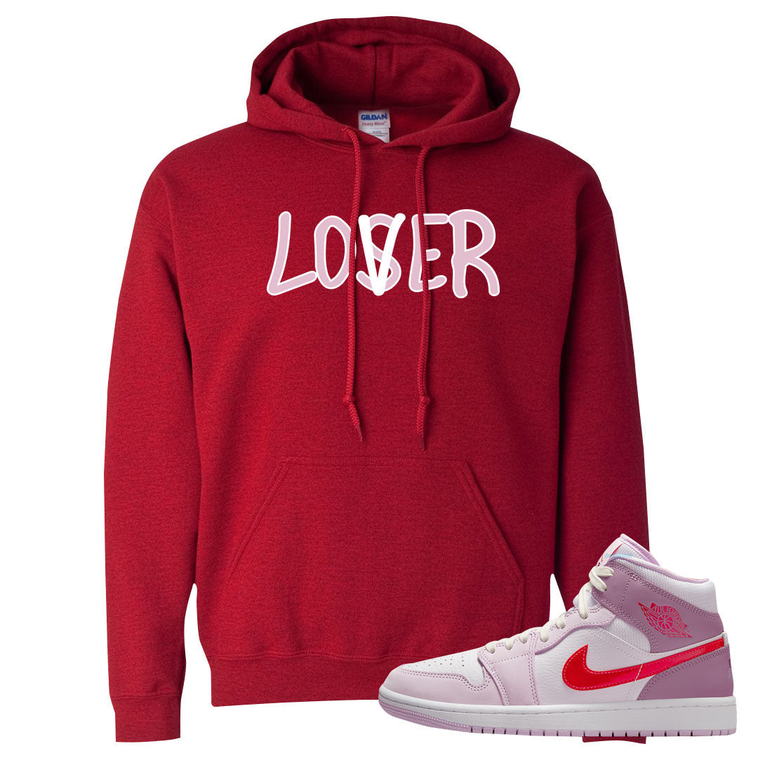 Valentine's Day Mid 1s Hoodie | Lover, Red