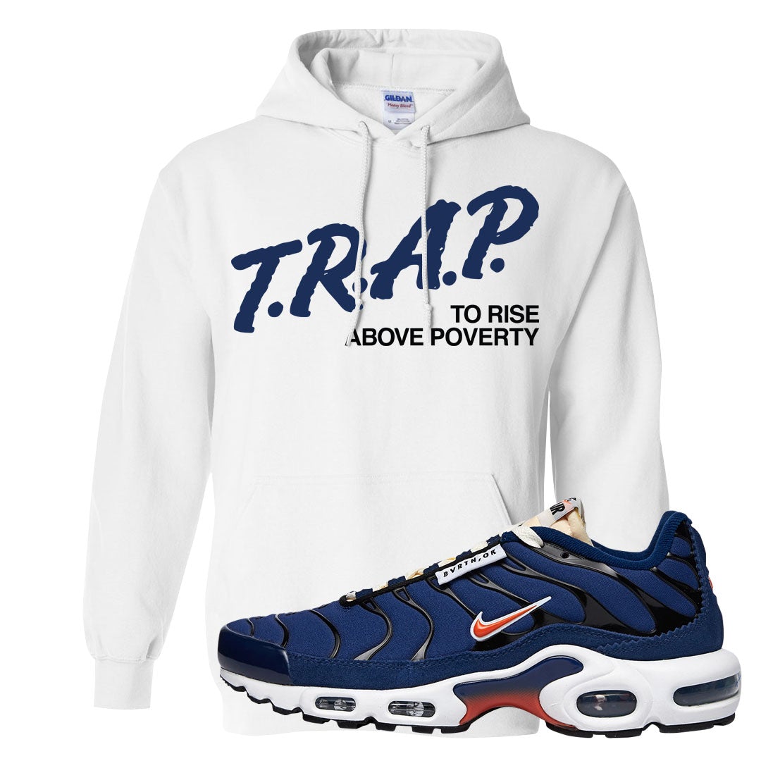 Obsidian AMRC Pluses Hoodie | Trap To Rise Above Poverty, White