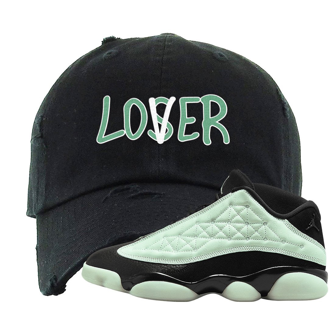 Single's Day Low 13s Distressed Dad Hat | Lover, Black