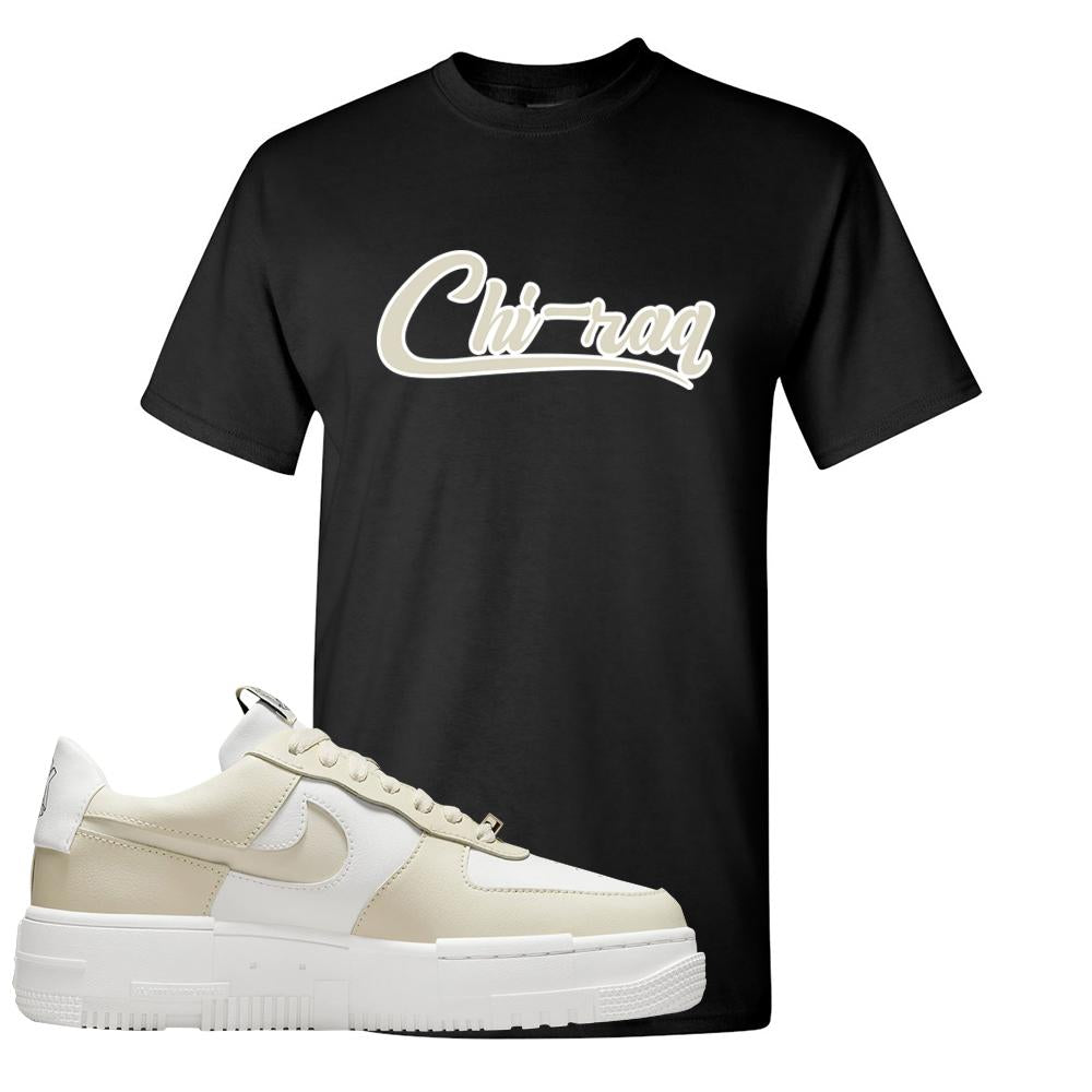 Pixel Cream White Force 1s T Shirt | Chiraq, Black