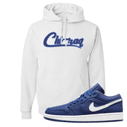 WMNS Dusty Blue Low 1s Hoodie | Chiraq, White