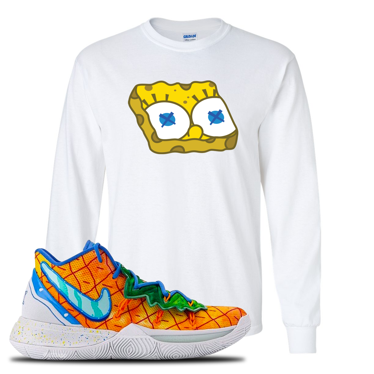 Kyrie 5 Pineapple House Sponge Head White Sneaker Hook Up Longsleeve T-Shirt