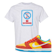 Habanero Red Gold Blue Low Dunks T Shirt | No Skating Sign, Ash