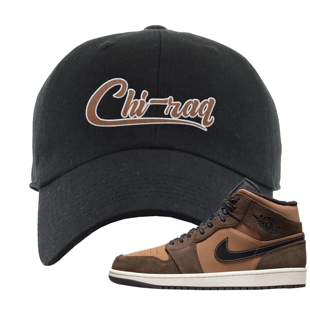 Earthy Brown Mid 1s Dad Hat | Chiraq, Black