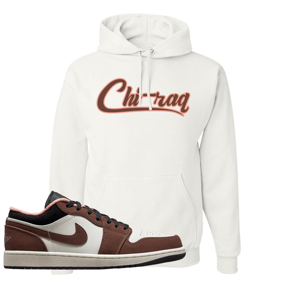 Mocha Low 1s Hoodie | Chiraq, White