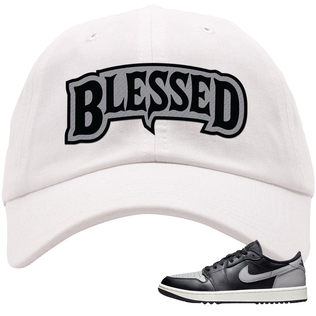 Shadow Golf Low 1s Dad Hat | Blessed Arch, White