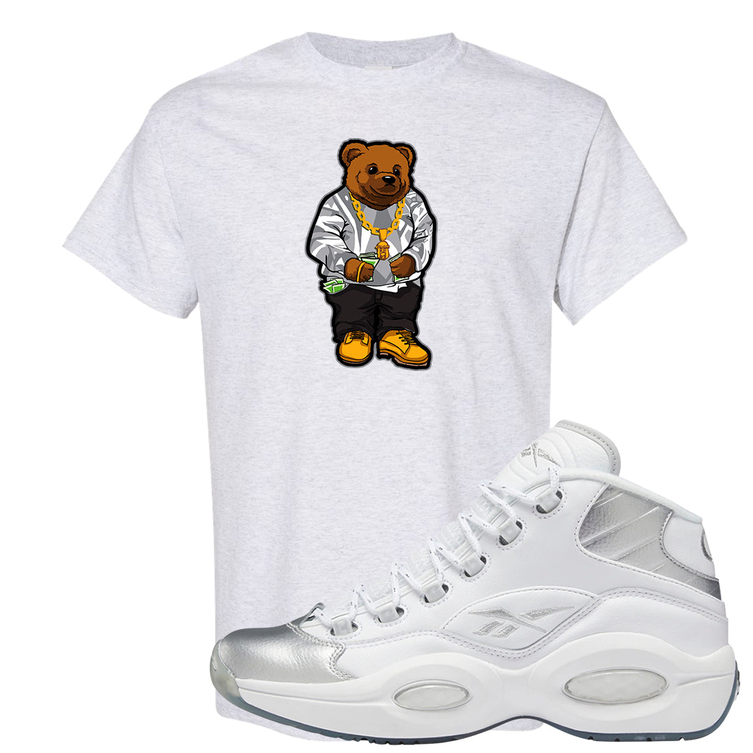 25th Anniversary Mid Questions T Shirt | Sweater Bear, Ash