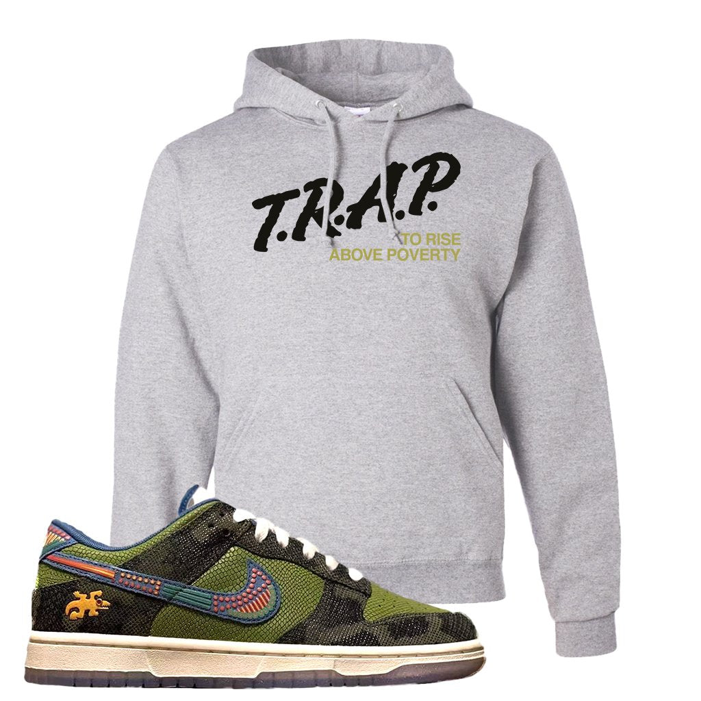 Siempre Familia Low Dunks Hoodie | Trap To Rise Above Poverty, Ash