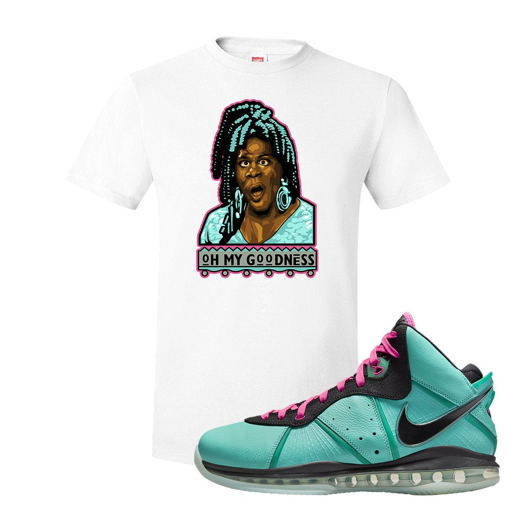 South Beach Bron 8s T Shirt | Oh My Goodness, White