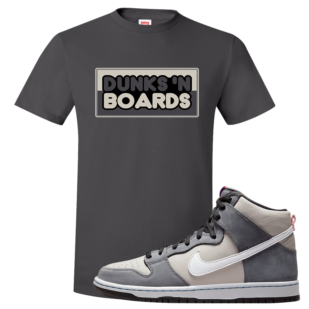 Medium Grey High Dunks T Shirt | Dunks N Boards, Smoke Grey