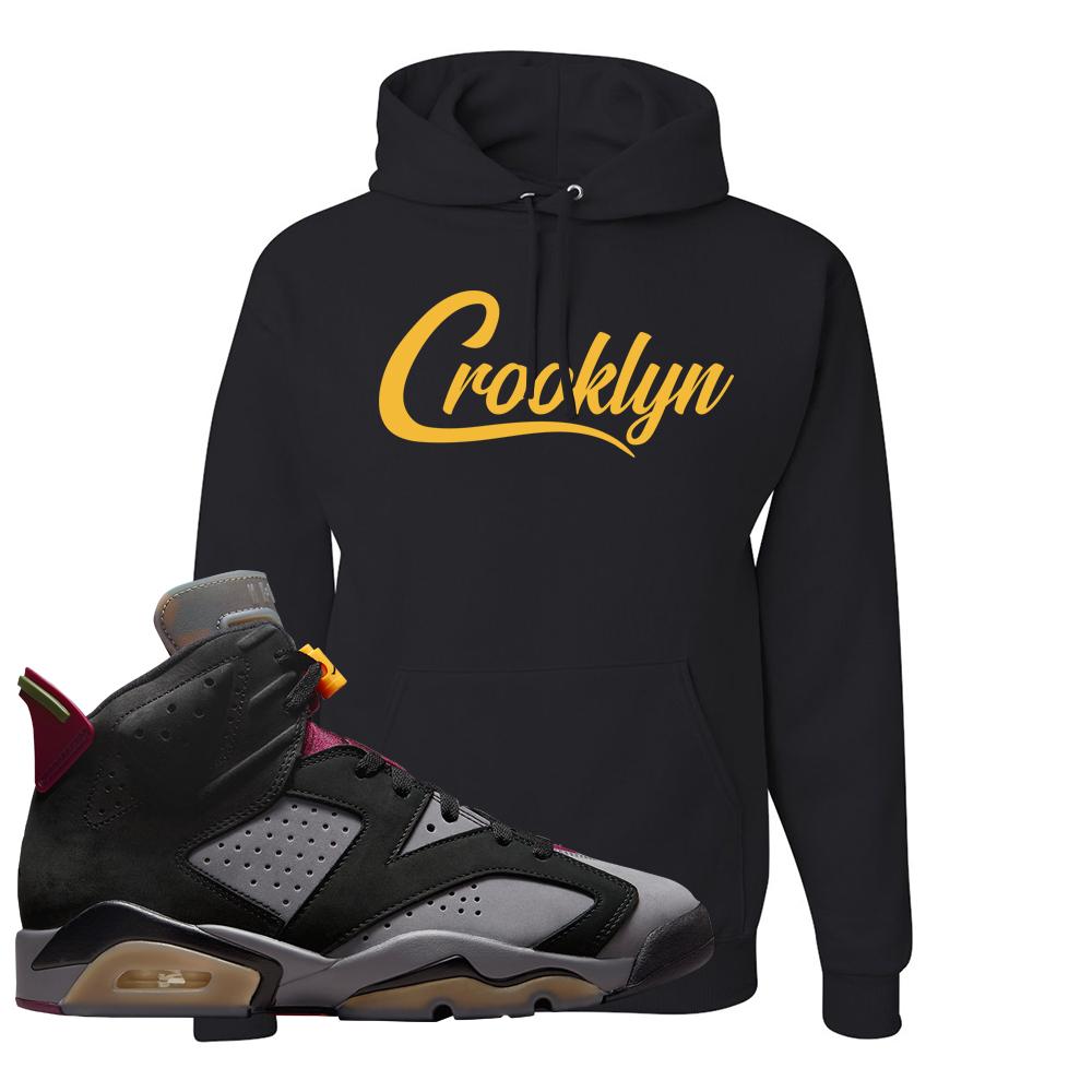 Bordeaux 6s Hoodie | Crooklyn, Black