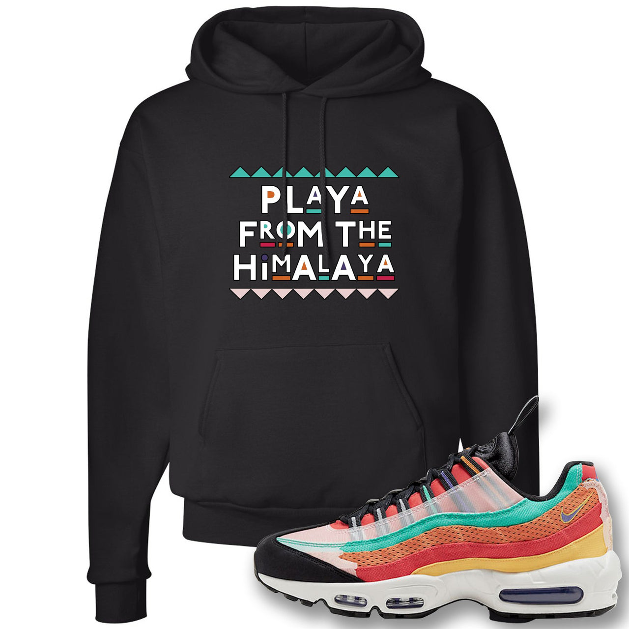 Air Max 95 Black History Month Sneaker Black Pullover Hoodie | Hoodie to match Nike Air Max 95 Black History Month Shoes | Playa From The Himalaya
