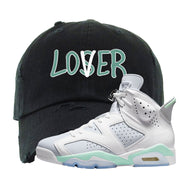 Mint Foam 6s Distressed Dad Hat | Lover, Black