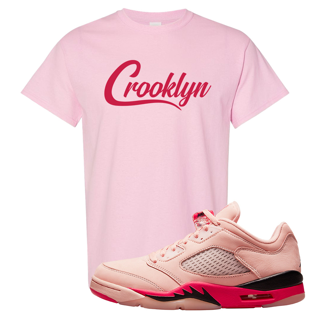 Arctic Pink Low 5s T Shirt | Crooklyn, Light Pink