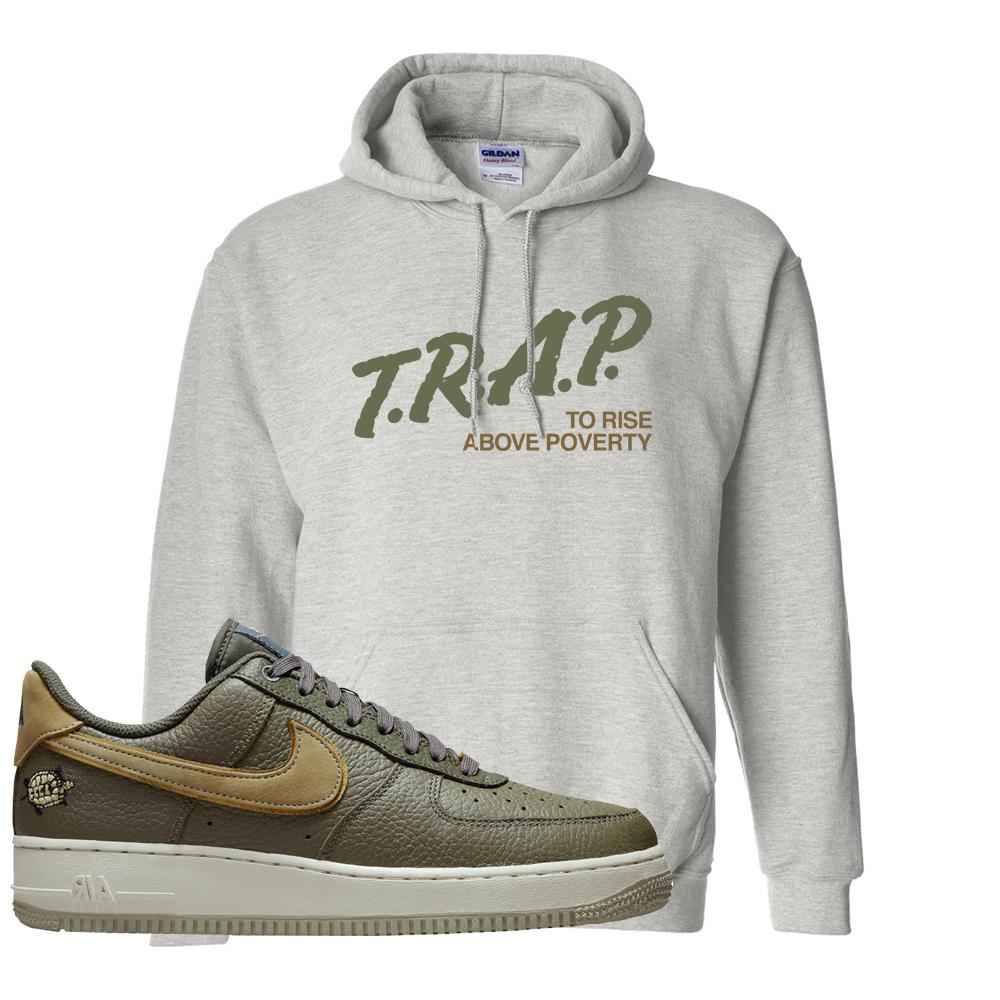 Tortoise Low AF1s Hoodie | Trap To Rise Above Poverty, Ash