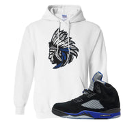 Racer Blue 5s Hoodie | Indian Chief, White