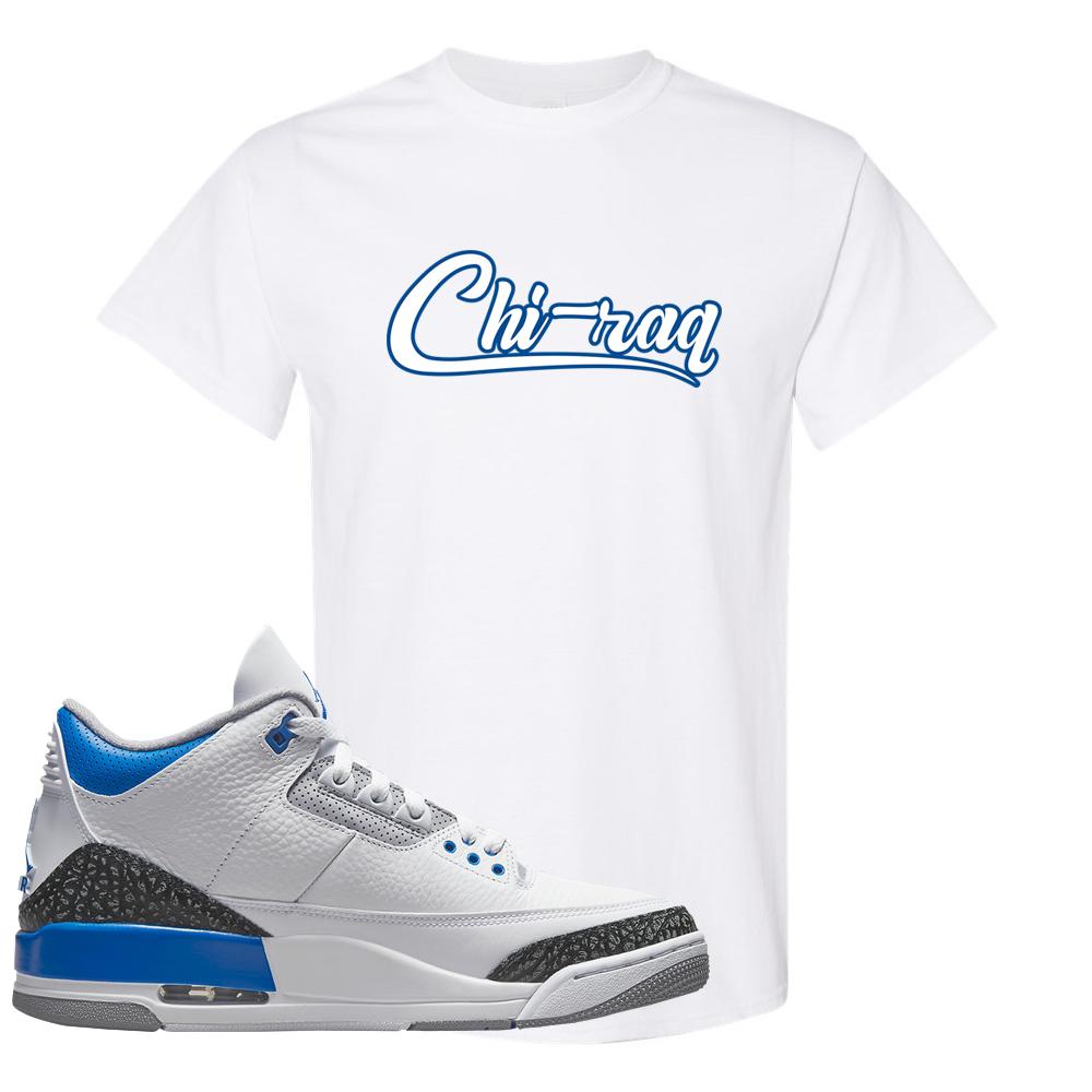 Racer Blue 3s T Shirt | Chiraq, White