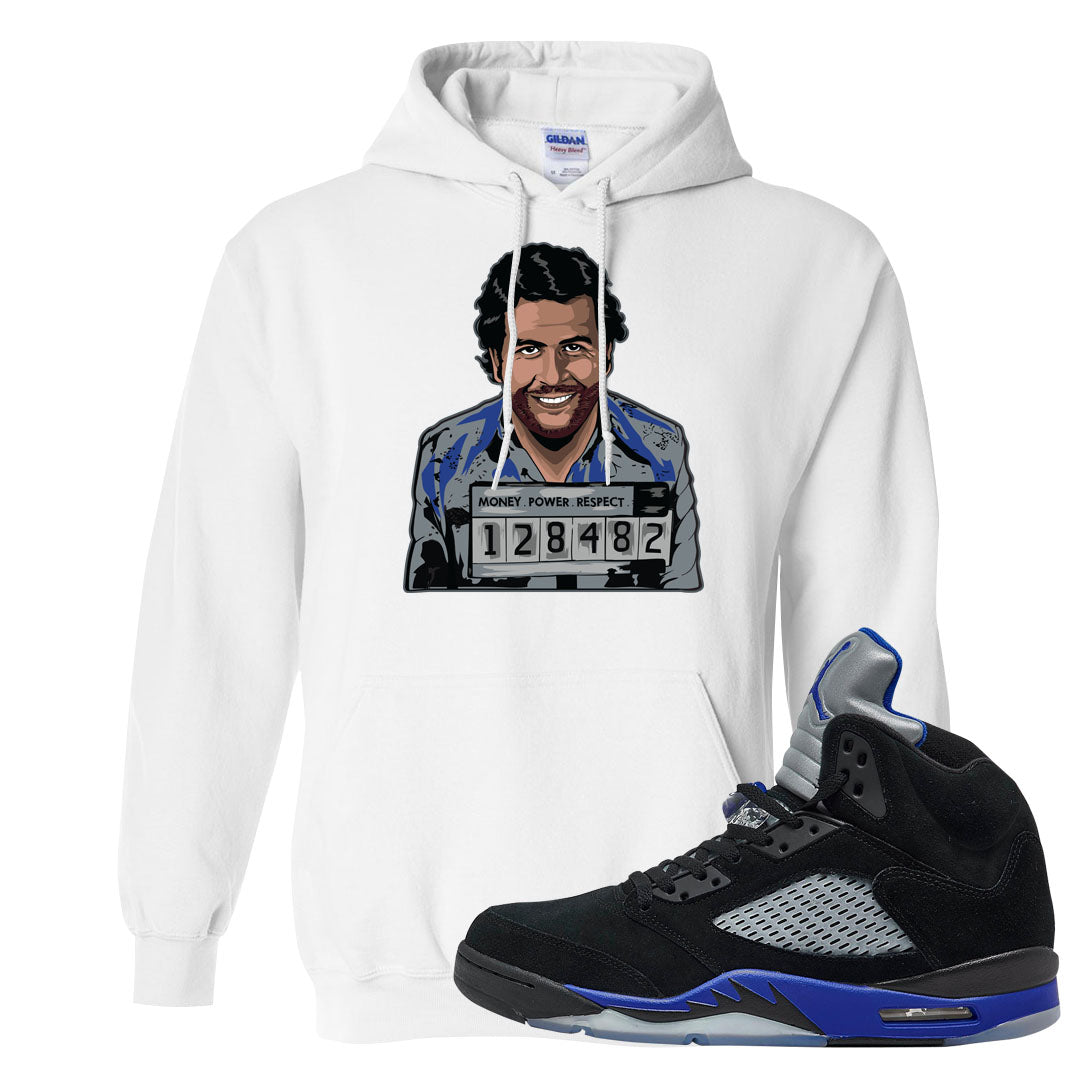 Racer Blue 5s Hoodie | Escobar Illustration, White