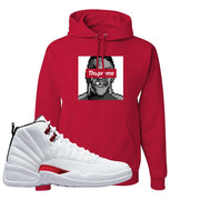 Twist White Red 12s Hoodie | Thupreme, Red