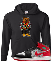 Ugly Sweater GS Mid 1s Kid's Hoodie | Sweater Bear, Black