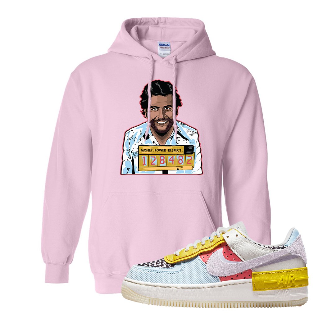 Air Force 1 Shadow Multi-Color Hoodie | Escobar Illustration, Light Pink
