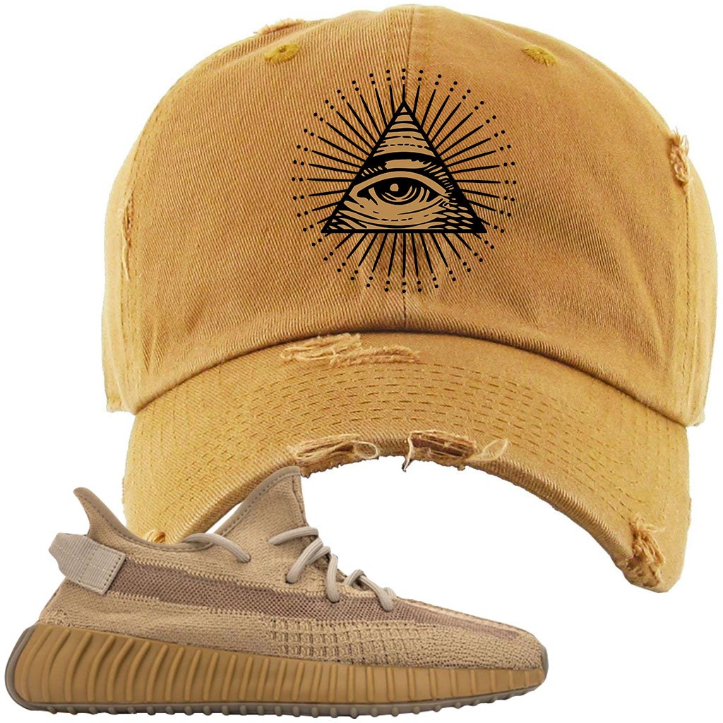 Earth v2 350s Distressed Dad Hat | All Seeing Eye, Timberland