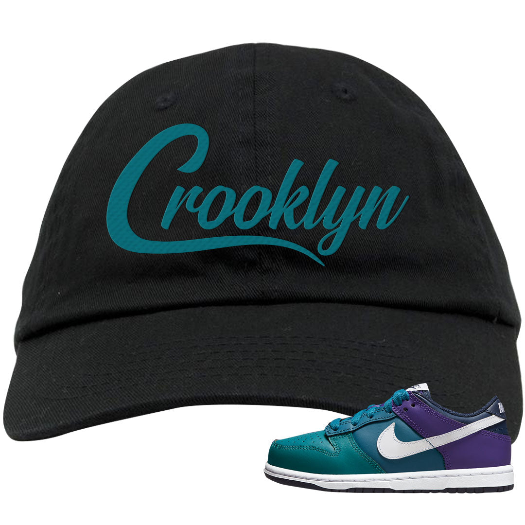 Teal Purple Low Dunks Dad Hat | Crooklyn, Black
